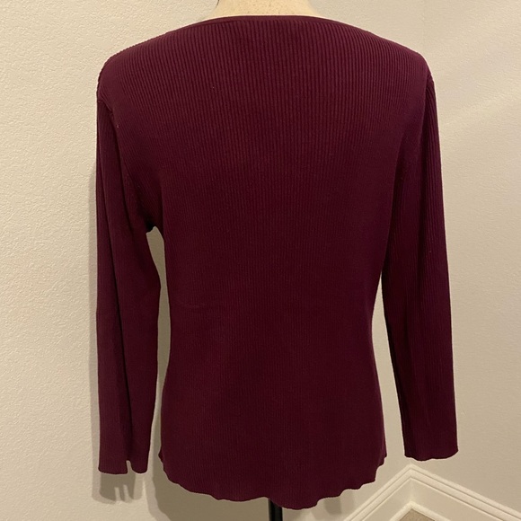 Purple Faux Wrap Sweater - Picture 3 of 3